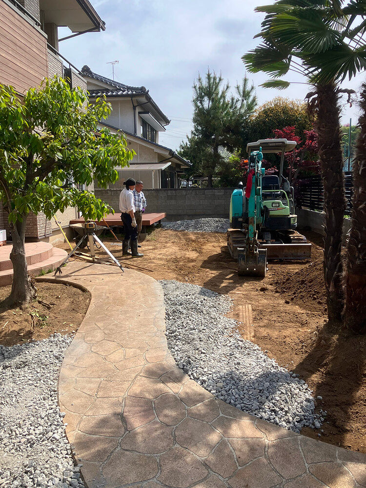 個人宅の人工芝の施工